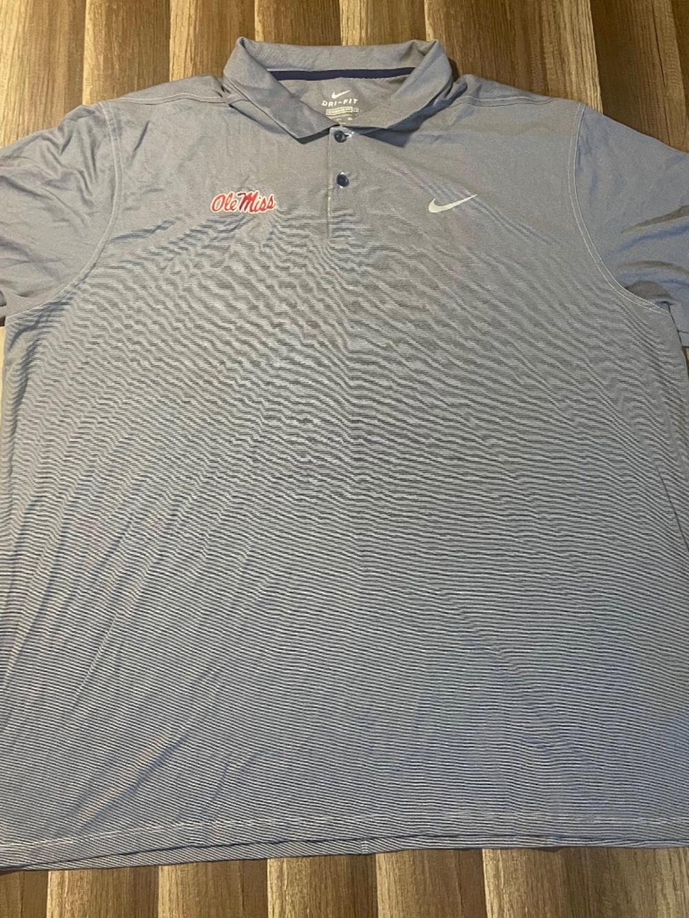 Blue and White Ole Miss Nike Dri-fit Polo Size 3xl